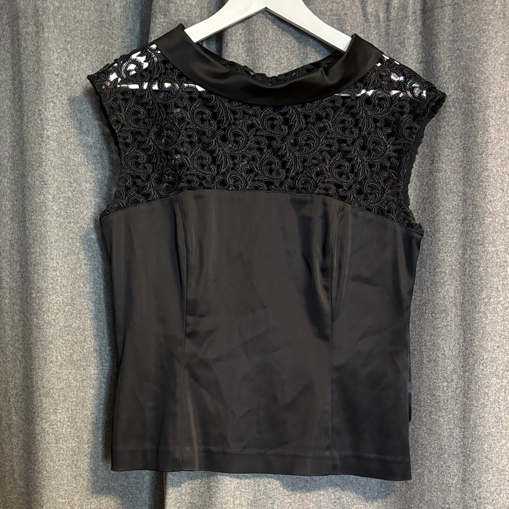 Calvin Klein Black Lace Sleeveless Blouse